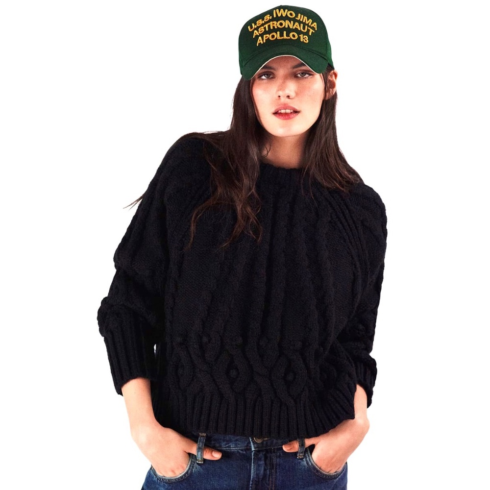 Zara Black PomPom Sweater NWT